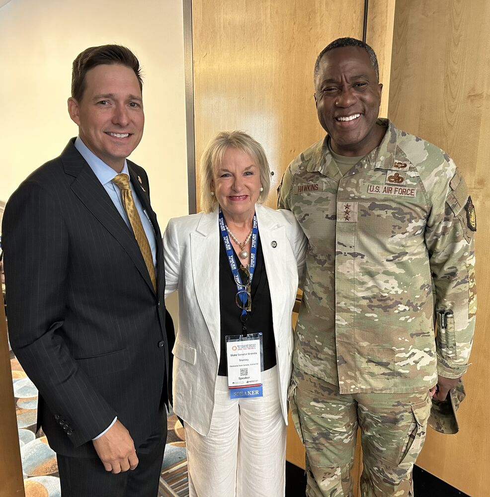 Lt. Governor Matt Pinnell, Sen. Brenda Stanley and General Stacy Hawkins 