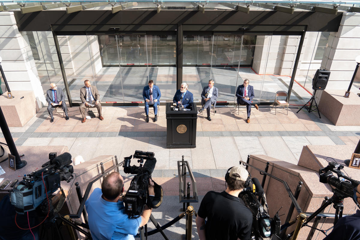Senate Appropriations Chair Roger Thompson, a member of the Capitol Repair Expenditure Oversight Committee since 2016, called the opening of the new visitor entrance a victory for the people of Oklahoma during Wednesday’s ribbon cutting ceremony.