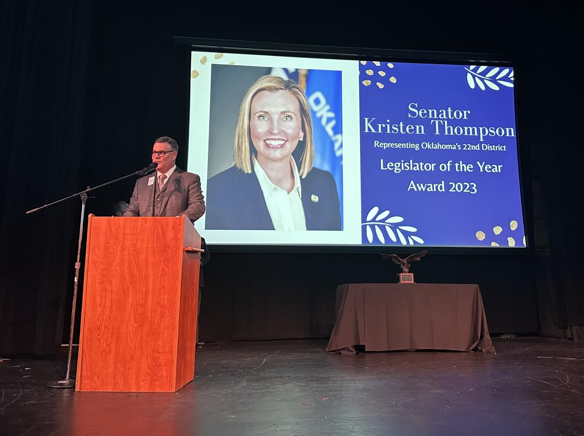 Oklahoma’s hospitality industry recently named Sen. Kristen Thompson, R-Edmond, as one of their Legislators of the Year for her support and dedication to the industry and small business in the state.
