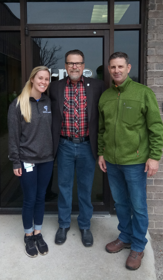 Senator Micheal Bergstrom, R-Adair, accompanied by Scott Englebrecht and McKinzie Koons from J-M Mushroom Farms, toured the farm facility on January 16, 2019.