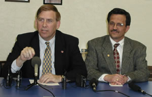 Senator Keith Leftwich and Representative Al LIndley discuss legislation to fight prostitution