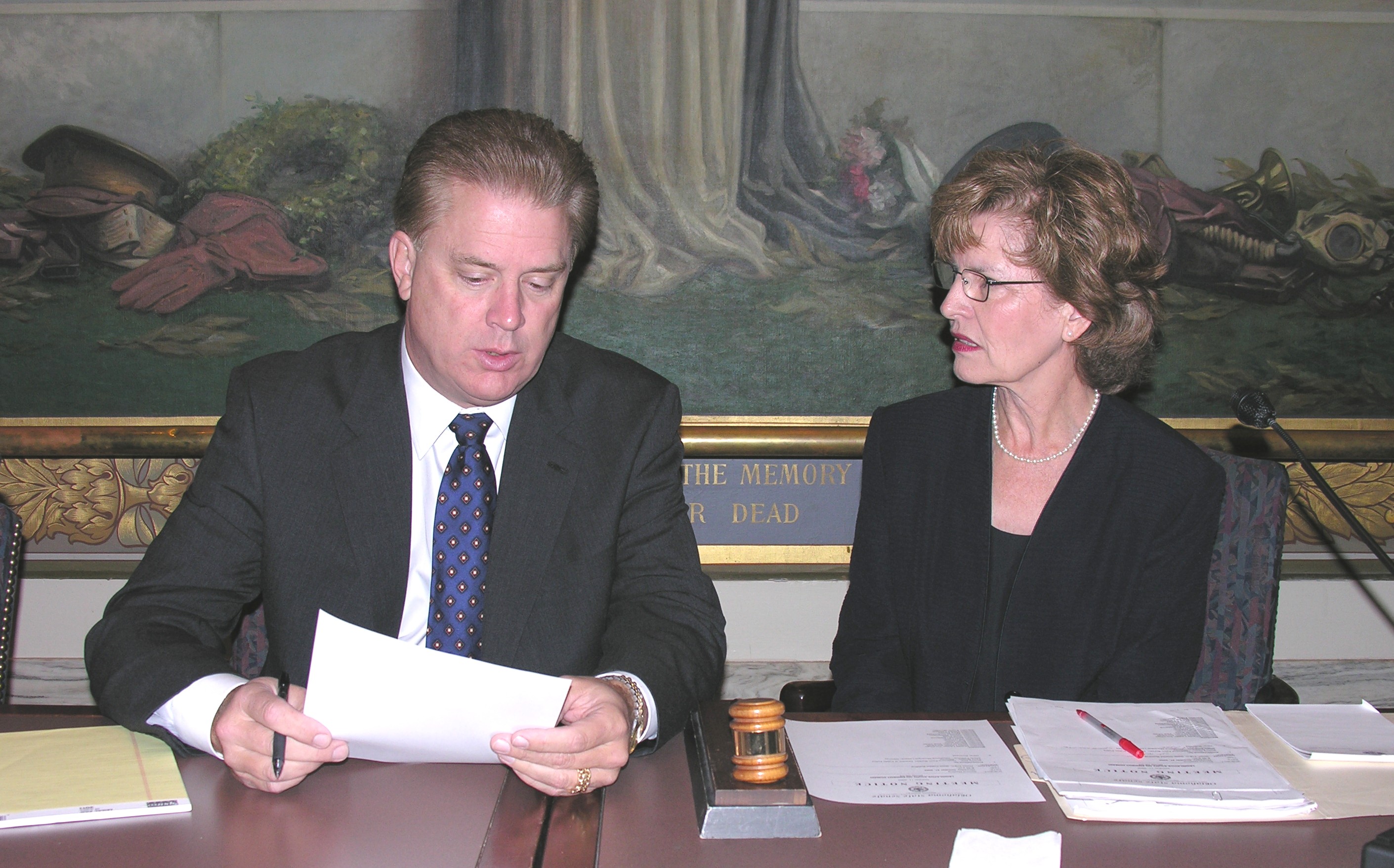 Senators Laster and Lawler preparing for second hearing on eminent domain. 