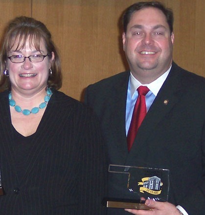 Senator Jay Paul Gumm and Interim Executive Director of the Oklahoma Department of Commerce, Amy Polonchek.