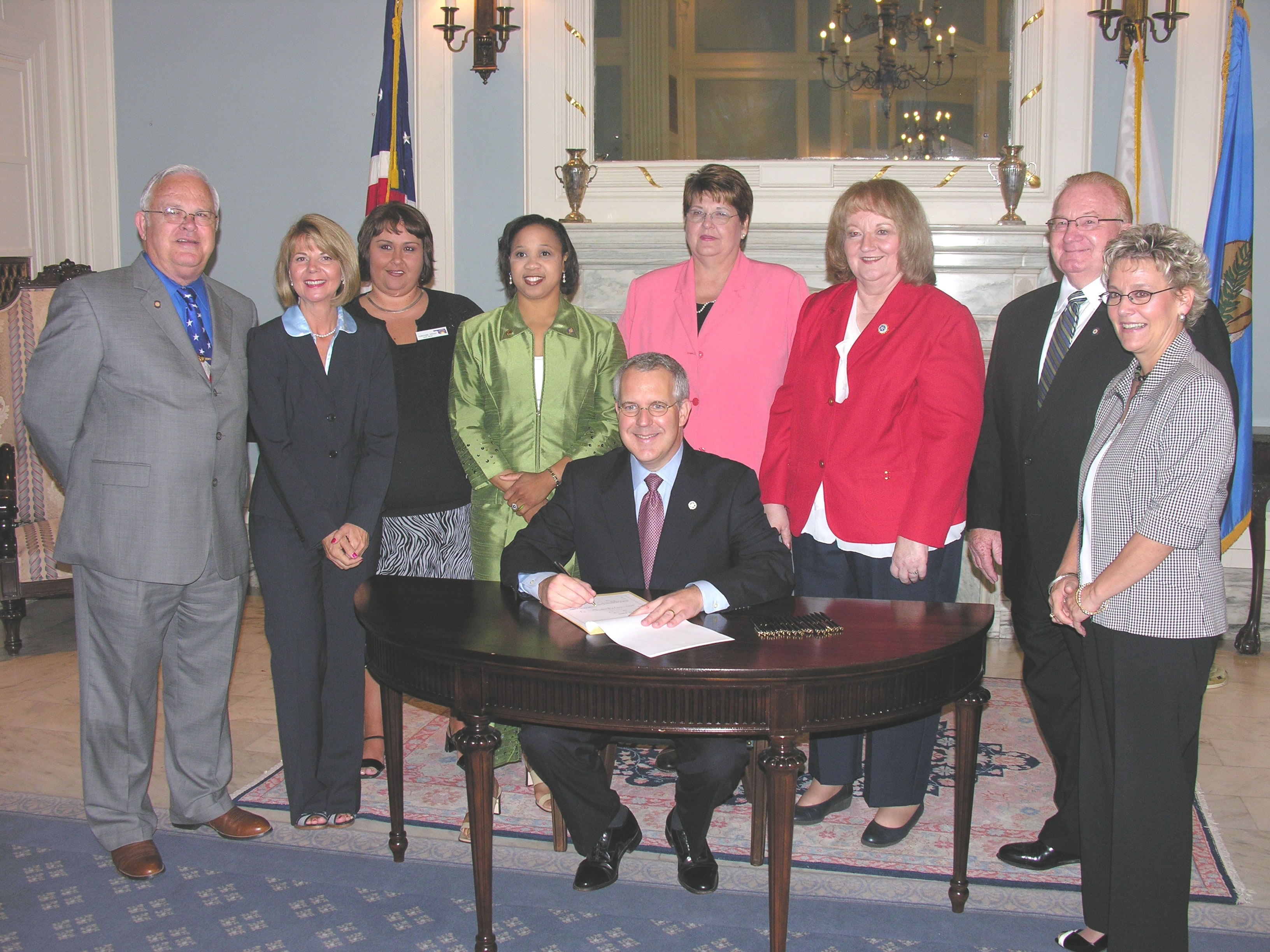 Ceremonial signing of Senate Bill 2163 in the Governor's Blue Room. 