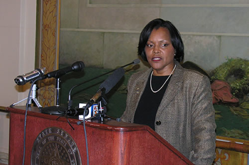 Sen. Constance N. Johnson on Monday held a state Capitol press conference announcing her intention to renew efforts to repeal the death penalty in Oklahoma. 