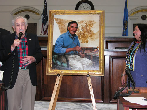 Artist Charles Banks Wilson thanks the Senate for their recognition and commends Wimmer for his good work. 