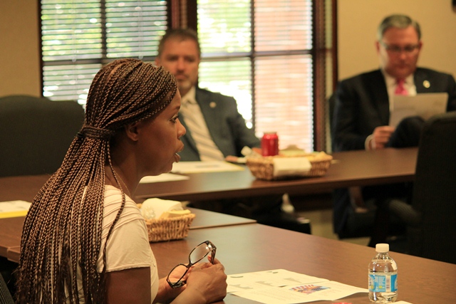 Social policy consultant Star Parker speaks on welfare reform alongside Sen. Rob Standridge (R-Norman) and Rep. Tom Newell (R-Seminole) at a recent OCPA forum. 