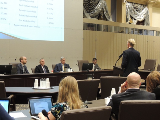 The Senate Transportation Committee hears presentations about the Heartland Flyer.