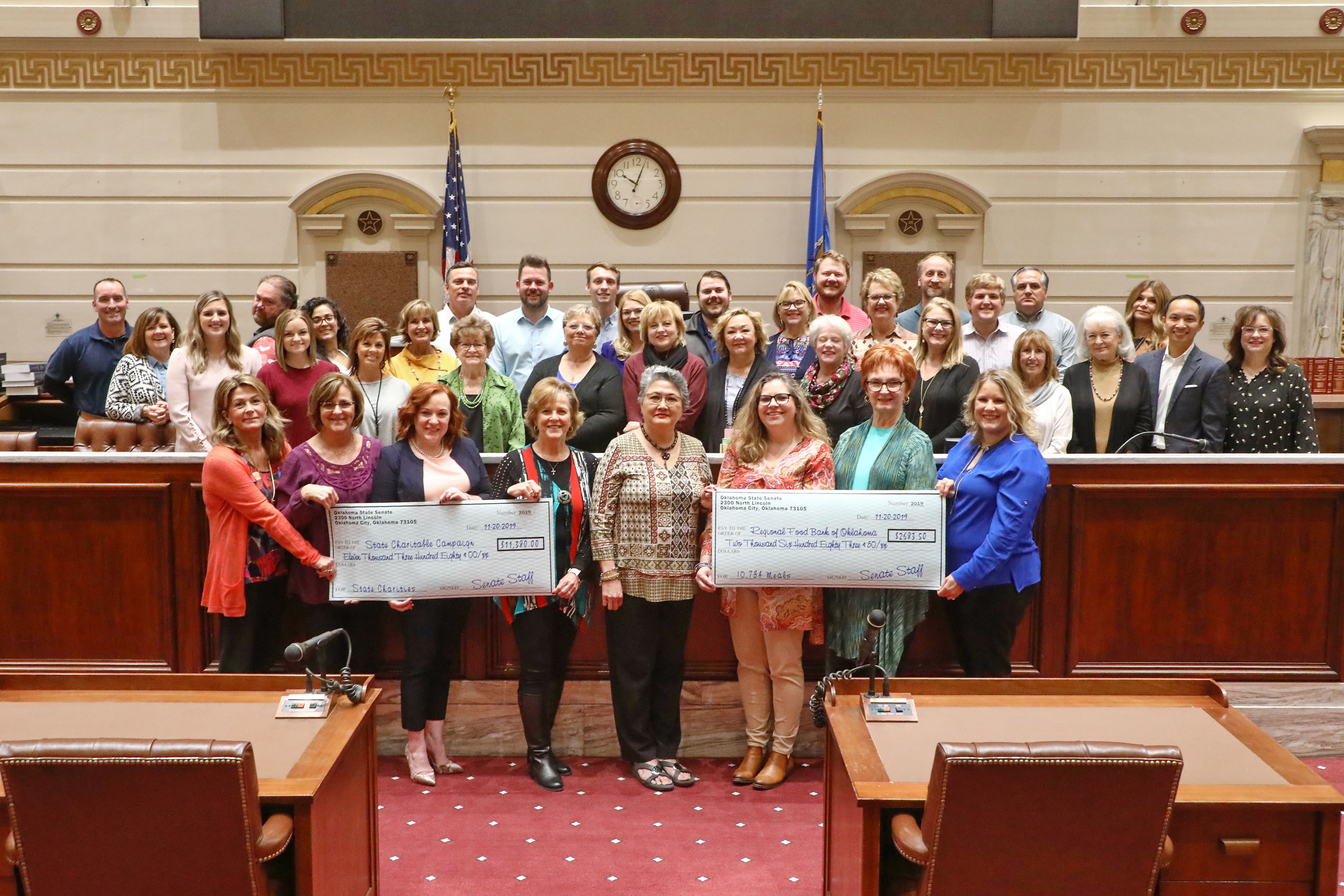 The state Senate recently wrapped up their State Charitable Campaign (SCC) raising more than $14,000 for Oklahoma charities.